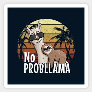 Sloth Riding Llama No ProbLlama puns are life Sticker